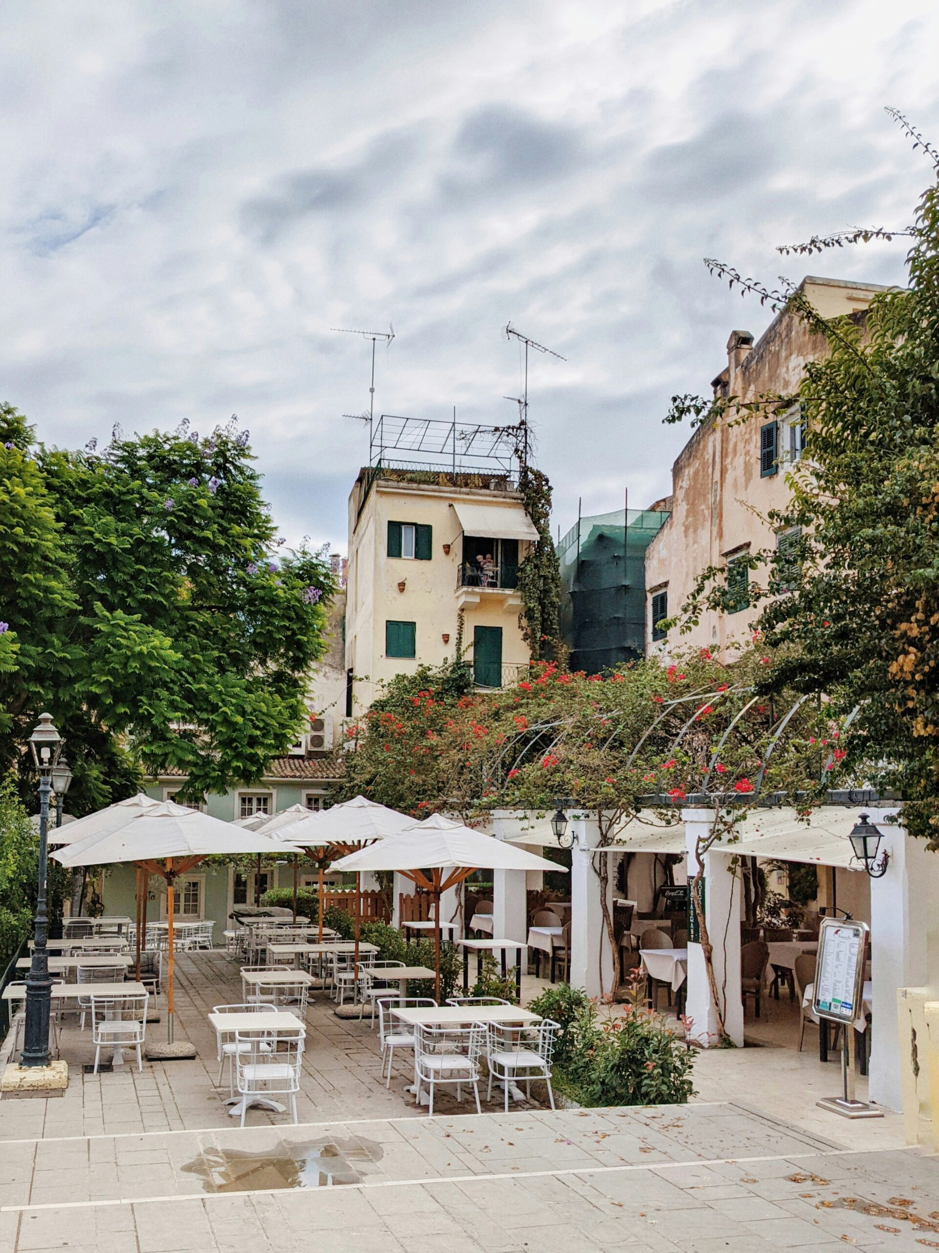 Walkable Greek town environment for long-term retirement planning