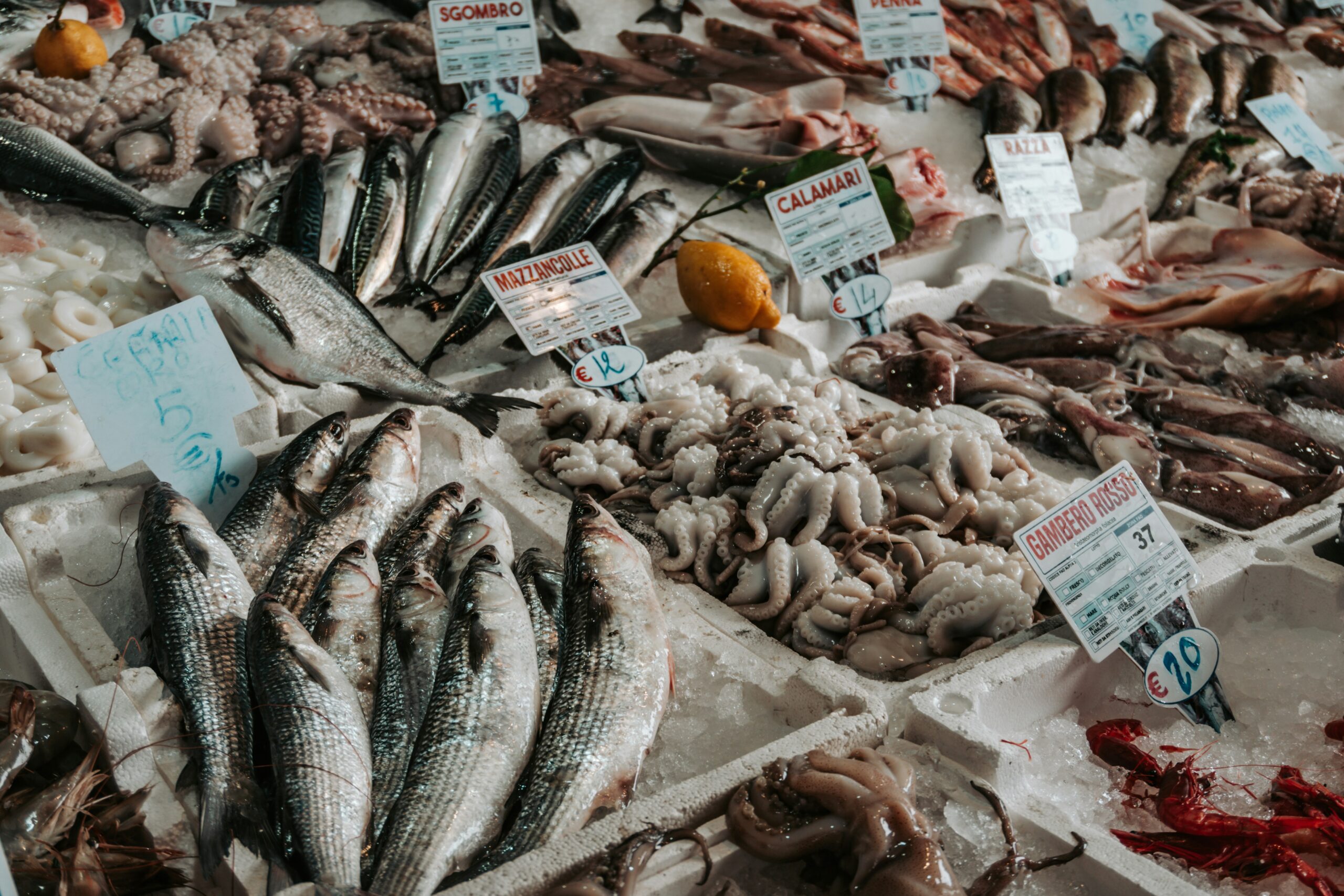 Italian grocery market and food shopping routine for retirees